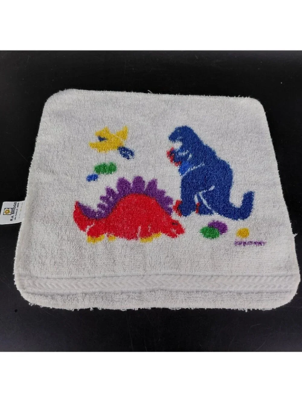 Vint Dinosaur Bath Hand Towel Set 30x60 Multicolor USA 3pc R.A. Briggs Leshner